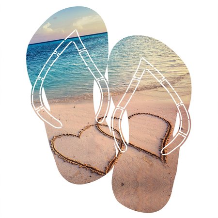 NEXT INNOVATIONS Flip Flop Wall Art Two Hearts 101410031-TWOHEARTS